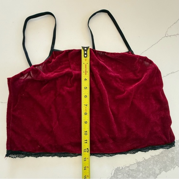 Lace Trim Velvet Women’s Cami Pajama/Lingerie Set Red with Black Trim 2XL EUC - Picture 5 of 10